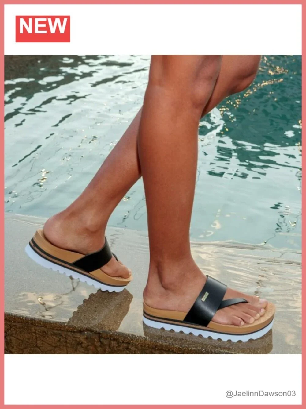 Women's Platform Sandals with Vegan Leather Straps, Slip-On, EVA Outsole, Arch